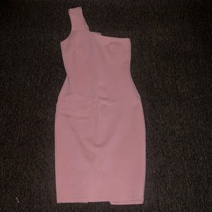 Off the shoulder business casual pink dress